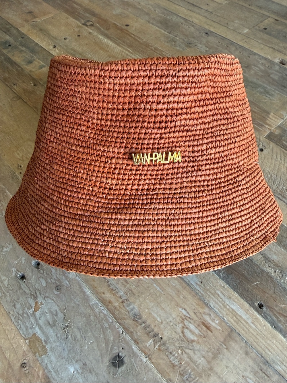 VAN PALMA Gina Straw Bucket Hat In Terra - Picture 2 of 8